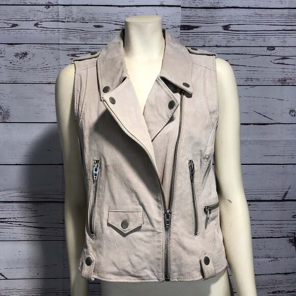 Blank NYC Suede Leather cZip Front Moto Vest size medium - Picture 4 of 12